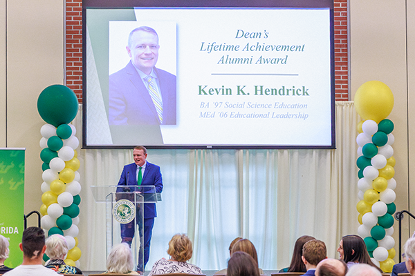 Superintendent Kevin Hendrick receives Lifetime Achievement Award from alma mater